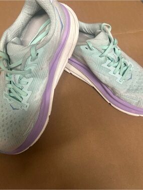 Light Mint & Lavender Women's Running Sneakers Clifton 9 Hoka